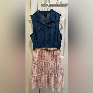 Lilt Denim Floral Casual Dress